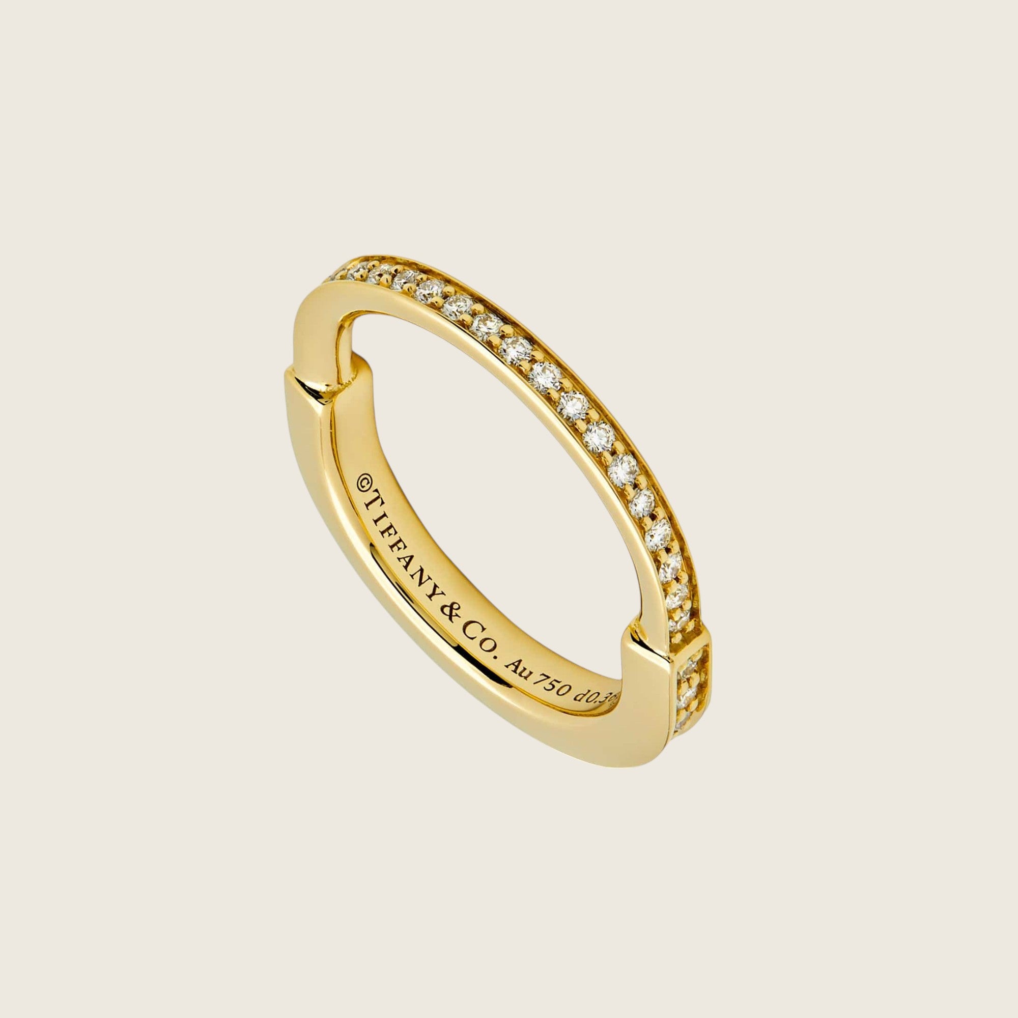 Tiffany & Co. Lock Ring in Yellow Gold with Pavé Diamonds 72343786