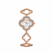 Van Cleef & Arpels Alhambra 2365149 'Ladies' Vintage Rose Gold White Mother of Pearl Dial Quartz Watch