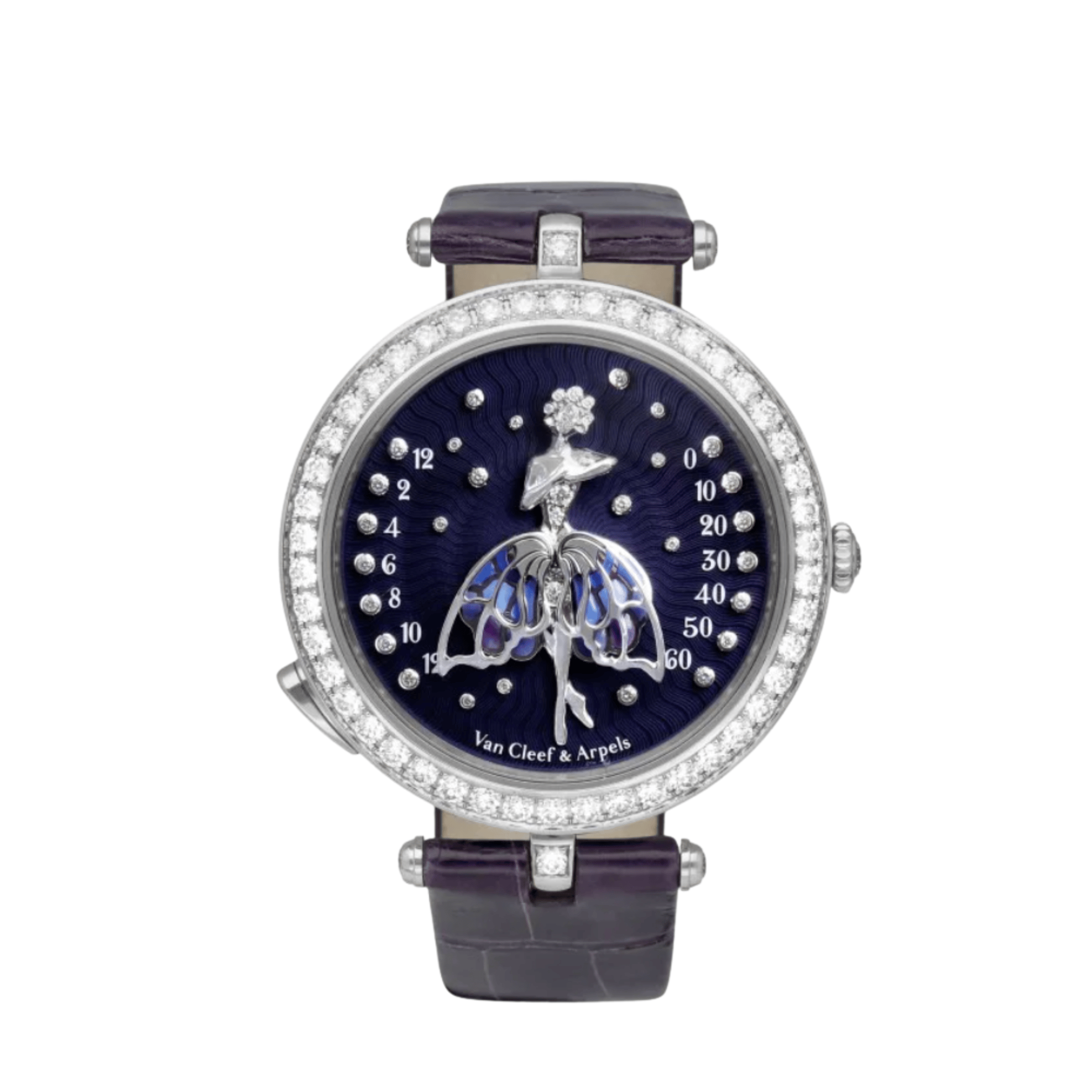 Van Cleef & Arpels Lady Arpels Ballerine Enchantee VCARO4F200 White God Enamel Diamond Dial Diamond Bezel