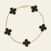 Van Cleef & Arpels Vintage Alhambra Bracelet 5 Motifs Onyx