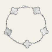 Van Cleef & Arpels Vintage Alhambra Bracelet, 5 Motifs White Mother-of-Pearl