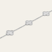 Van Cleef & Arpels Vintage Alhambra Bracelet, 5 Motifs White Mother-of-Pearl