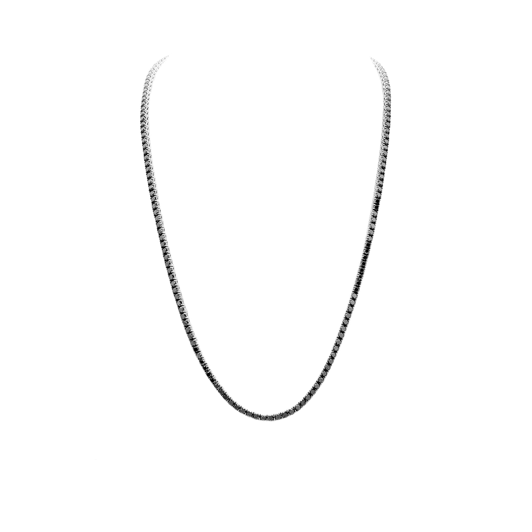 White Gold Black Diamonds Necklace