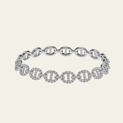 White Gold Diamond Large Link Bracelet