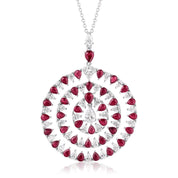 Necklace White Gold Diamond & Ruby Pendant Wrist Aficionado