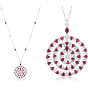 Necklace White Gold Diamond & Ruby Pendant Wrist Aficionado