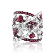 Rings White Gold Diamond & Ruby Ring Wrist Aficionado