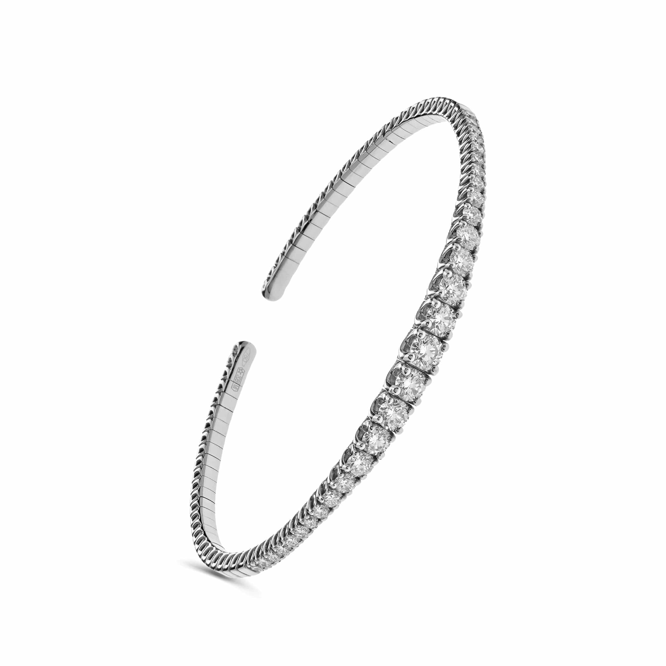 White Gold Graduated Diamond Cuff