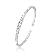 Bracelets White Gold Graduated Diamond Cuff Wrist Aficionado