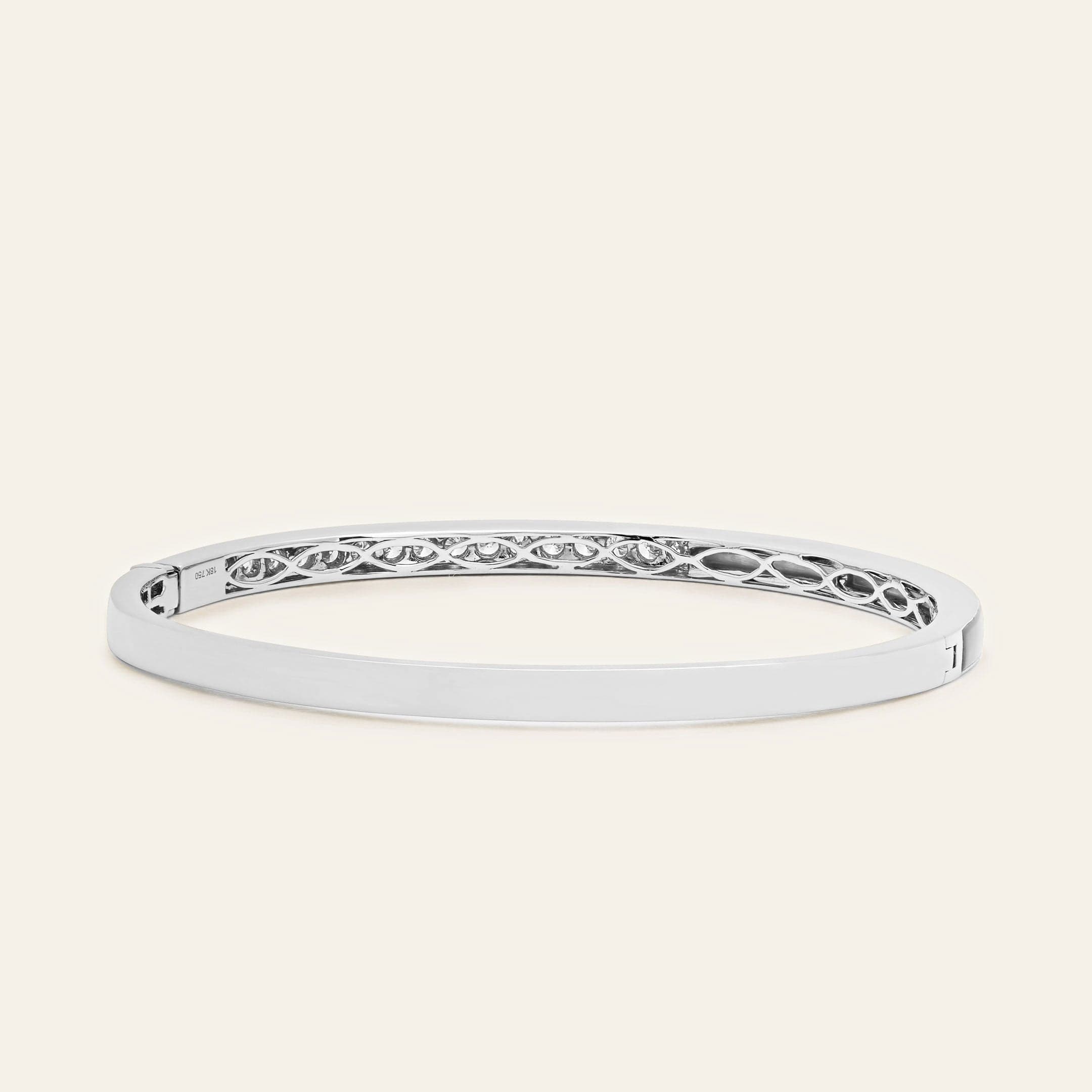 White Gold Mother-of-Pearl & Diamond Bangle