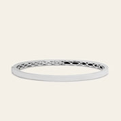 White Gold Onyx & Diamond Bangle