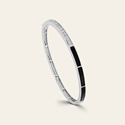 White Gold Onyx & Diamond Bangle