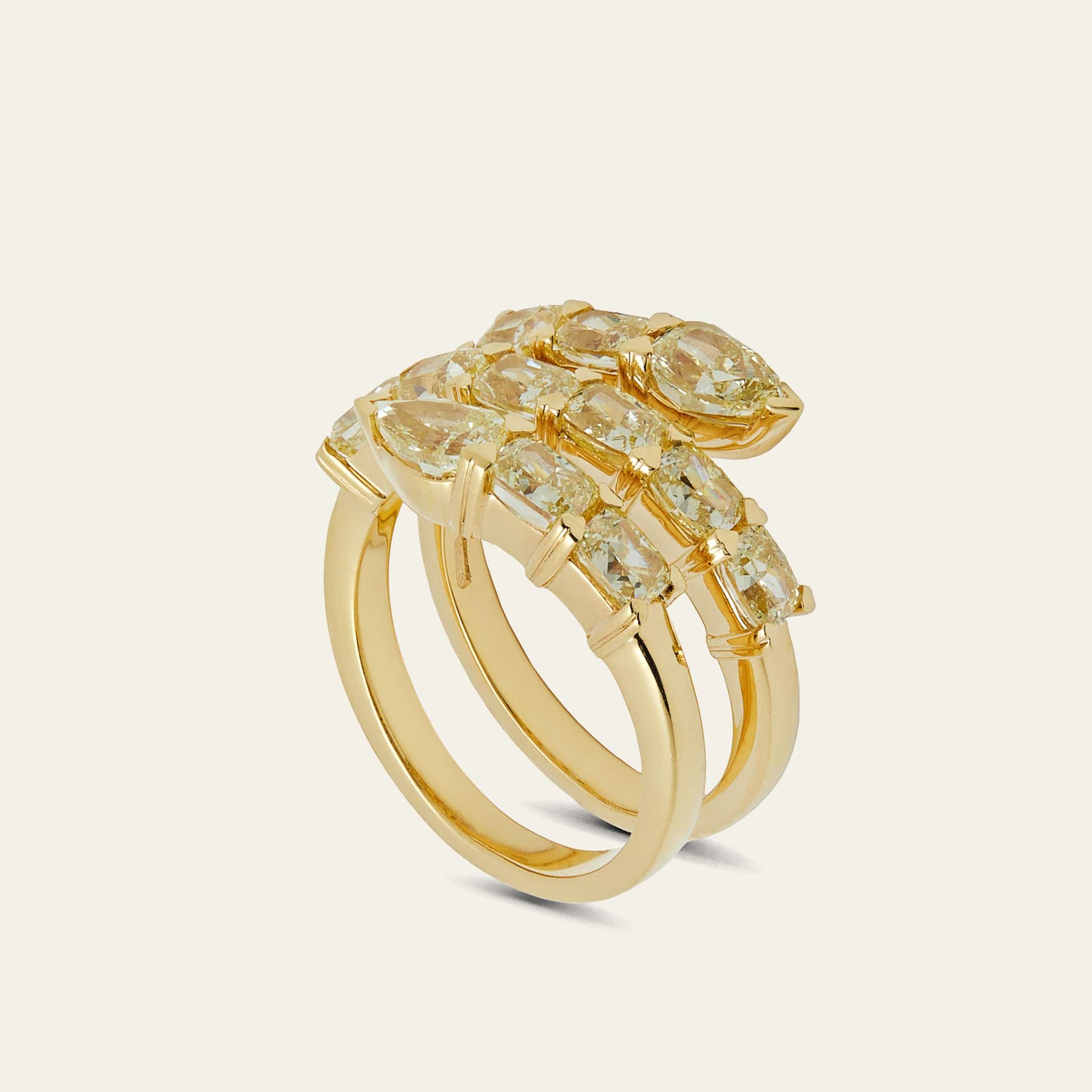 Yellow Diamond Twist Ring
