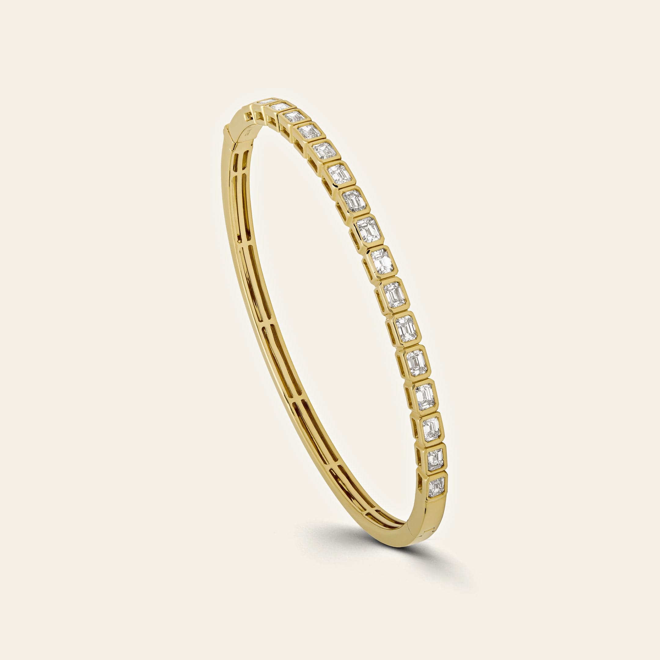 Yellow Gold Bezel-Set Diamond Bangle