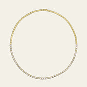 Yellow Gold Bezel Set Diamond Tennis Necklace