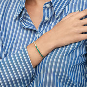 Yellow Gold Malachite & Diamond Bangle