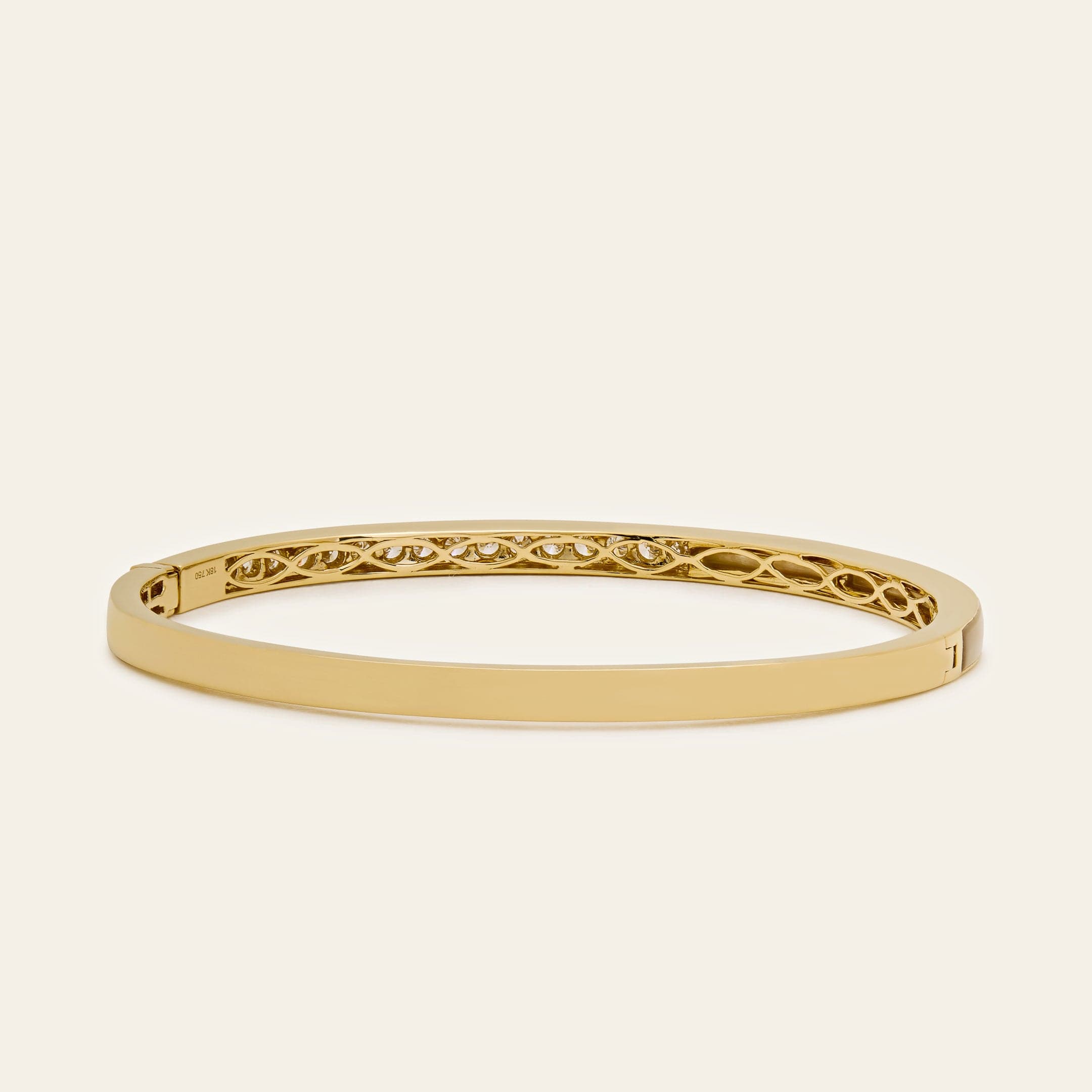 Yellow Gold Mother-of-Pearl & Diamond Bangle