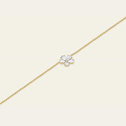 Yellow Gold Rose-Cut Diamond Flower Necklace