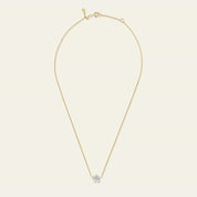 Yellow Gold Rose-Cut Diamond Flower Necklace