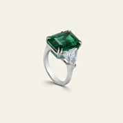 Zambian Emerald and Diamond Ring